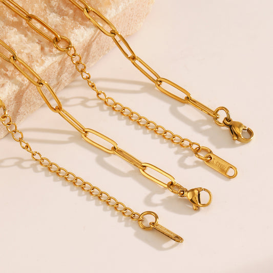 18K Gold Plated Long Cross Chain Necklace
