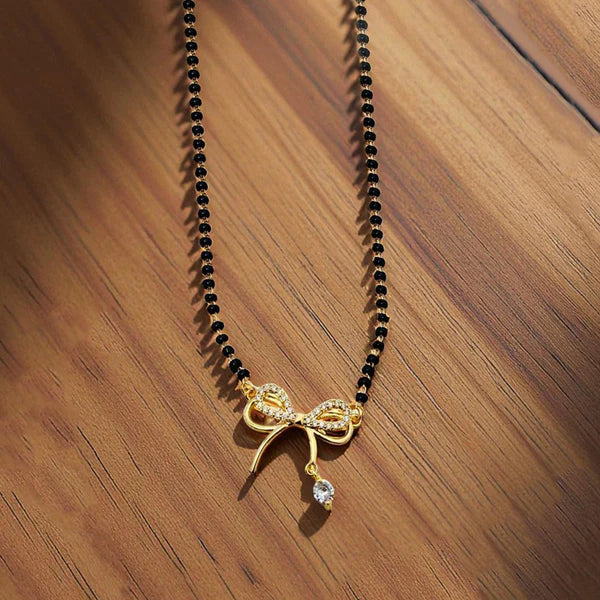 Gold Plated Bow Shaped Mangalsutra for Women