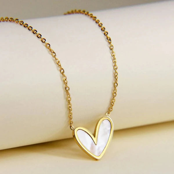 Gold Plated Anti-Tarnish Heart MOP Pendant