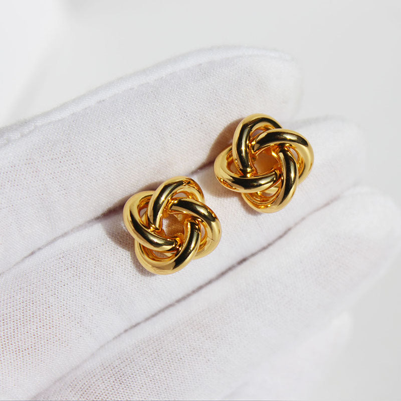 Knot Twist Stud Earrings for Women