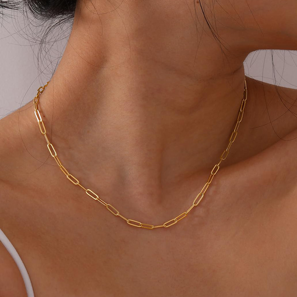 18K Gold Plated Long Cross Chain Necklace