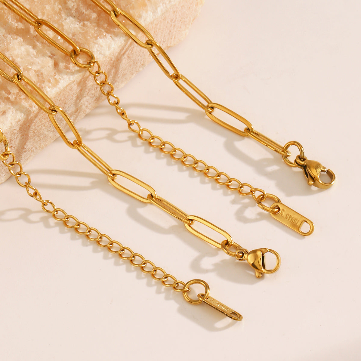 18K Gold Plated Long Cross Chain Necklace