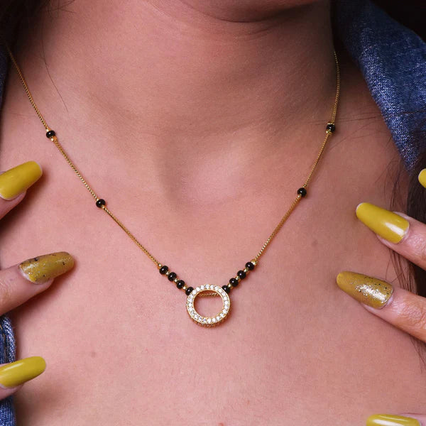 Gold Plated Round Mangalsutra for Women