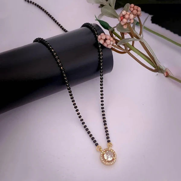Gold Plated Solitaire Diamond Mangalsutra for Women