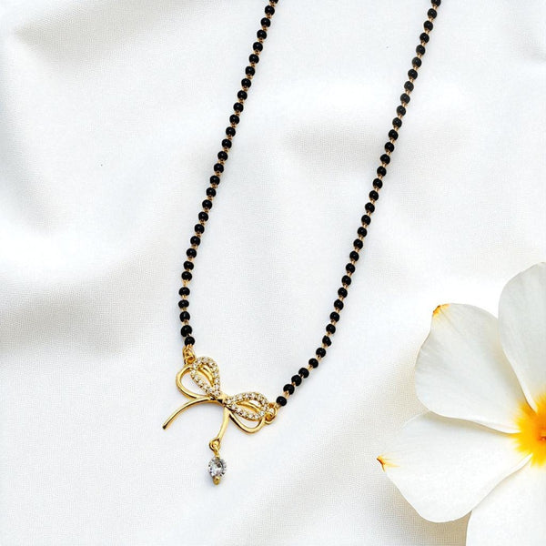 Gold Plated Bow Shaped Mangalsutra for Women