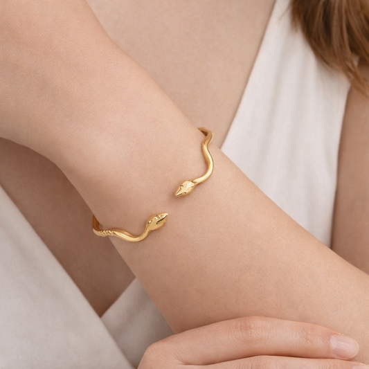 Gold Plated Snake Bangle Bracelet for Women