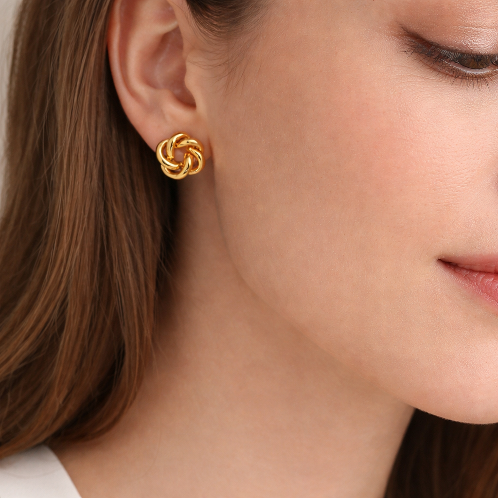 Knot Twist Stud Earrings for Women