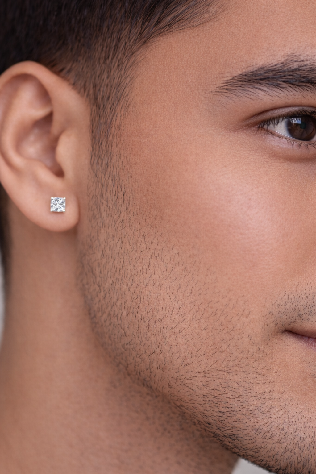 925 Sterling Silver Men's Square Bali Earrings