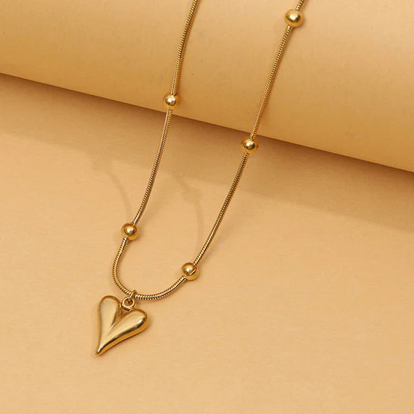 Gold Plated Heart Pendant Necklace for Women