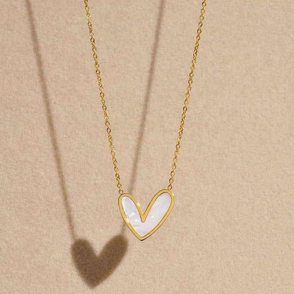 Gold Plated Anti-Tarnish Heart MOP Pendant