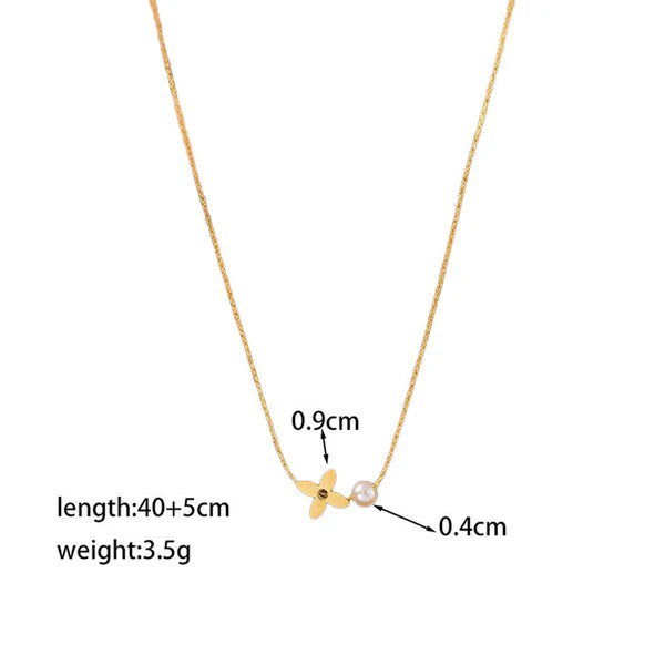 Gold Plated Anti-Tarnish Floral Pendant Necklace