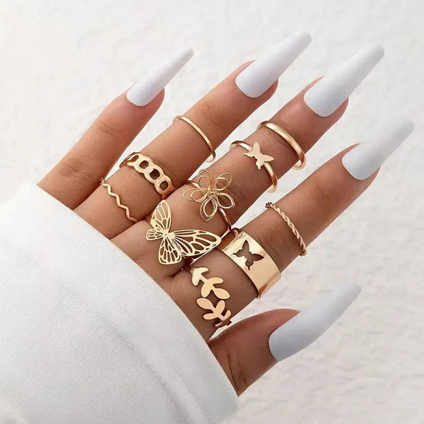 Gold Plated Stackable Rings (Pack of 10)