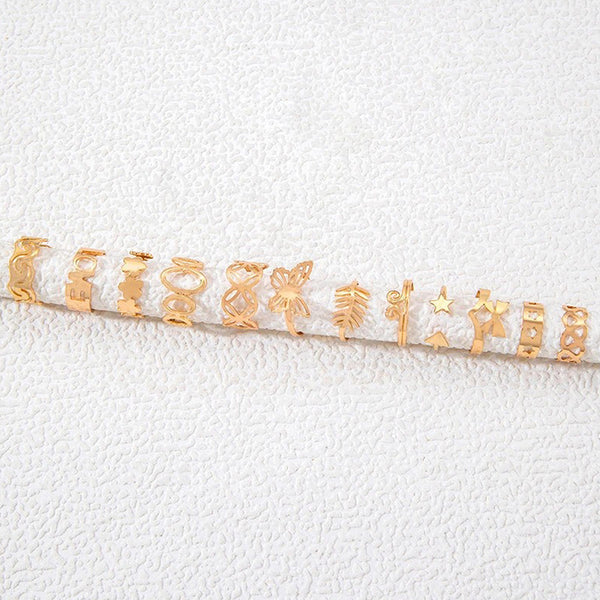 Gold Plated Stackable Rings (Pack of 12)