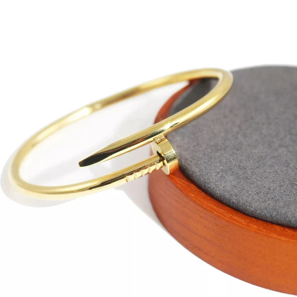 Gold Plated Nail Bangle Bracelet for Women