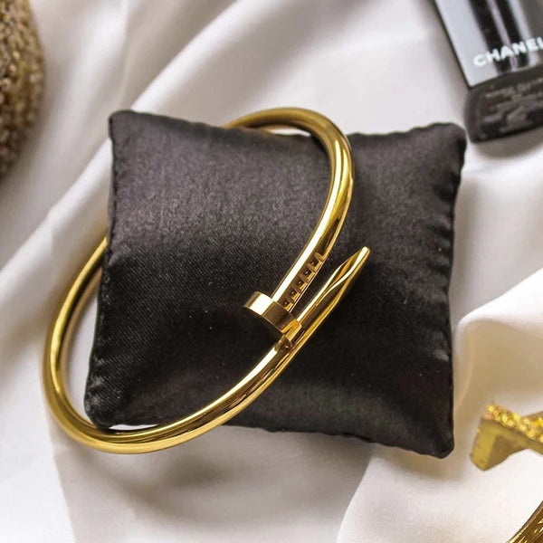Gold Plated Nail Bangle Bracelet for Women