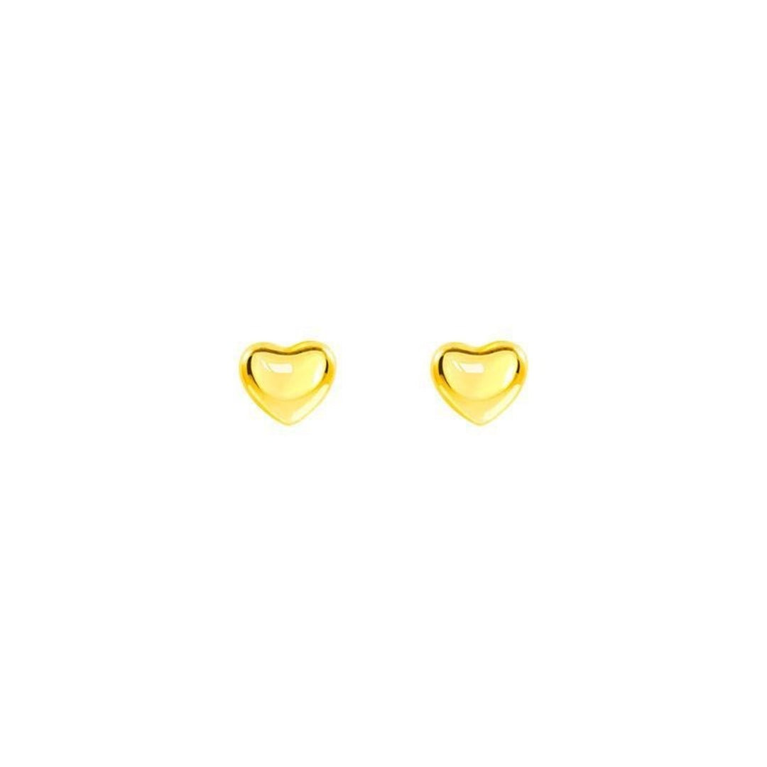 Gold Plated Classic Heart Stud Earrings for Women