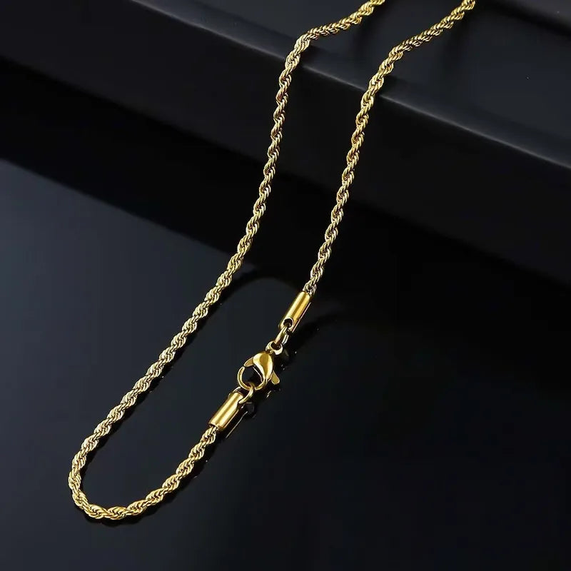 Gold Plated Rope Chain Necklace – 18 Inch