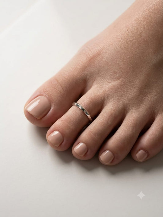 999 Pure Silver Triangle Toe Rings